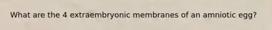 What are the 4 extraembryonic membranes of an amniotic egg?