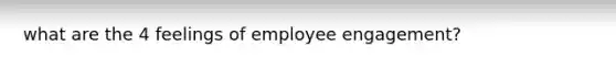 what are the 4 feelings of employee engagement?