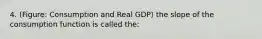 4. (Figure: Consumption and Real GDP) the slope of the consumption function is called the: