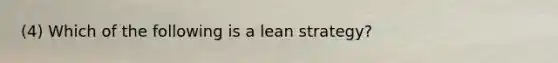 (4) Which of the following is a lean​ strategy?