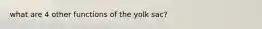 what are 4 other functions of the yolk sac?