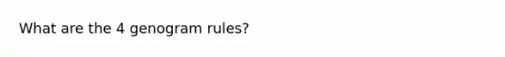 What are the 4 genogram rules?