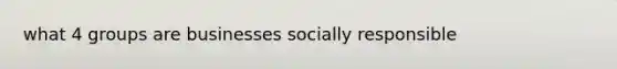 what 4 groups are businesses socially responsible