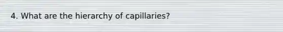 4. What are the hierarchy of capillaries?
