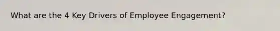 What are the 4 Key Drivers of Employee Engagement?