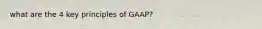 what are the 4 key principles of GAAP?