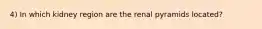 4) In which kidney region are the renal pyramids located?