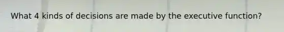 What 4 kinds of decisions are made by the executive function?