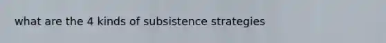 what are the 4 kinds of subsistence strategies