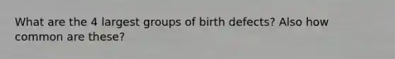 What are the 4 largest groups of birth defects? Also how common are these?