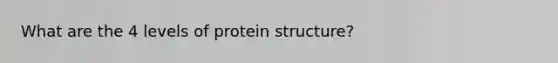 What are the 4 levels of protein structure?