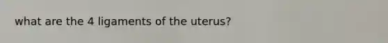 what are the 4 ligaments of the uterus?