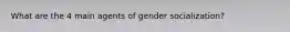 What are the 4 main agents of gender socialization?