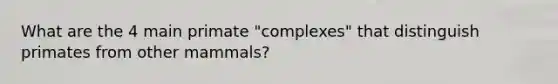 What are the 4 main primate "complexes" that distinguish primates from other mammals?