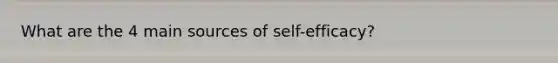 What are the 4 main sources of self-efficacy?