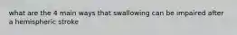 what are the 4 main ways that swallowing can be impaired after a hemispheric stroke