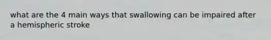 what are the 4 main ways that swallowing can be impaired after a hemispheric stroke