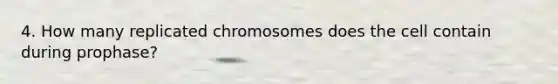 4. How many replicated chromosomes does the cell contain during prophase?