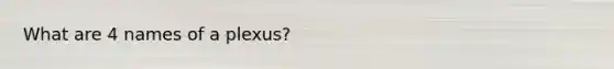 What are 4 names of a plexus?