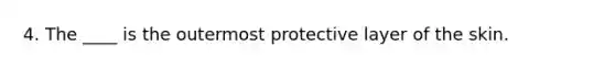 4. The ____ is the outermost protective layer of the skin.