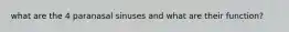what are the 4 paranasal sinuses and what are their function?
