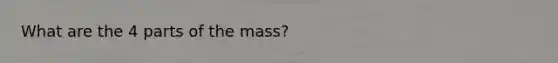 What are the 4 parts of the mass?