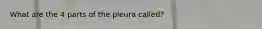 What are the 4 parts of the pleura called?