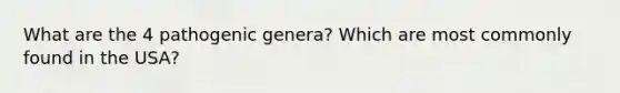 What are the 4 pathogenic genera? Which are most commonly found in the USA?