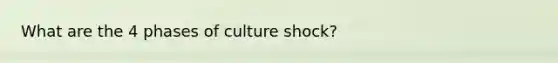 What are the 4 phases of culture shock?