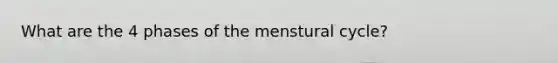 What are the 4 phases of the menstural cycle?