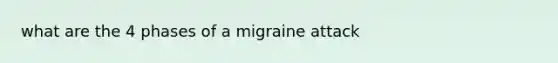 what are the 4 phases of a migraine attack