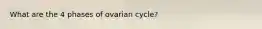 What are the 4 phases of ovarian cycle?