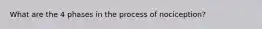 What are the 4 phases in the process of nociception?