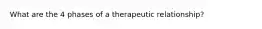 What are the 4 phases of a therapeutic relationship?