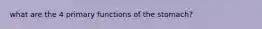 what are the 4 primary functions of the stomach?