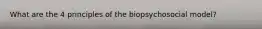 What are the 4 principles of the biopsychosocial model?