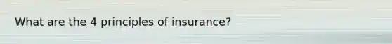 What are the 4 principles of insurance?