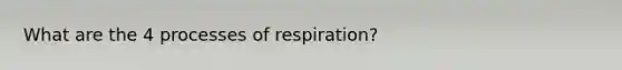 What are the 4 processes of respiration?