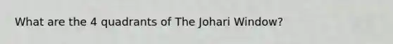 What are the 4 quadrants of The Johari Window?