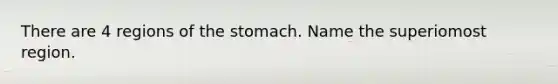 There are 4 regions of the stomach. Name the superiomost region.