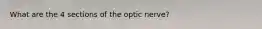 What are the 4 sections of the optic nerve?