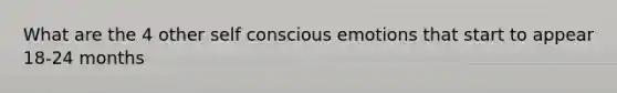 What are the 4 other self conscious emotions that start to appear 18-24 months