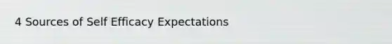 4 Sources of Self Efficacy Expectations