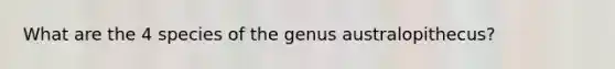 What are the 4 species of the genus australopithecus?