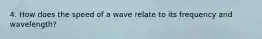 4. How does the speed of a wave relate to its frequency and wavelength?