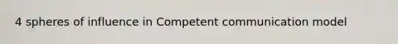 4 spheres of influence in Competent communication model