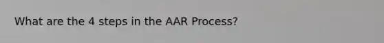 What are the 4 steps in the AAR Process?