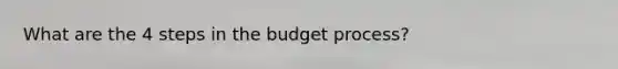 What are the 4 steps in the budget process?