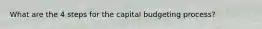 What are the 4 steps for the capital budgeting process?