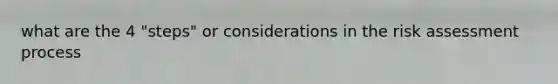 what are the 4 "steps" or considerations in the risk assessment process